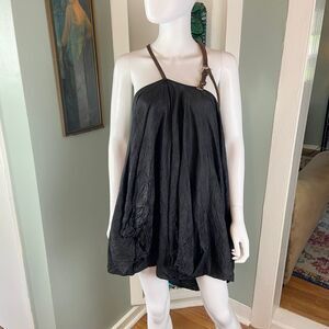 Mandula Mini Dress Draped Silk Canadian Designer Boutique Art to Wear Artsy M